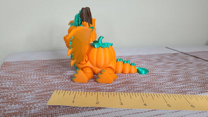 Articulated Pumpkin Dragon. Halloween collection. Personalized gift.