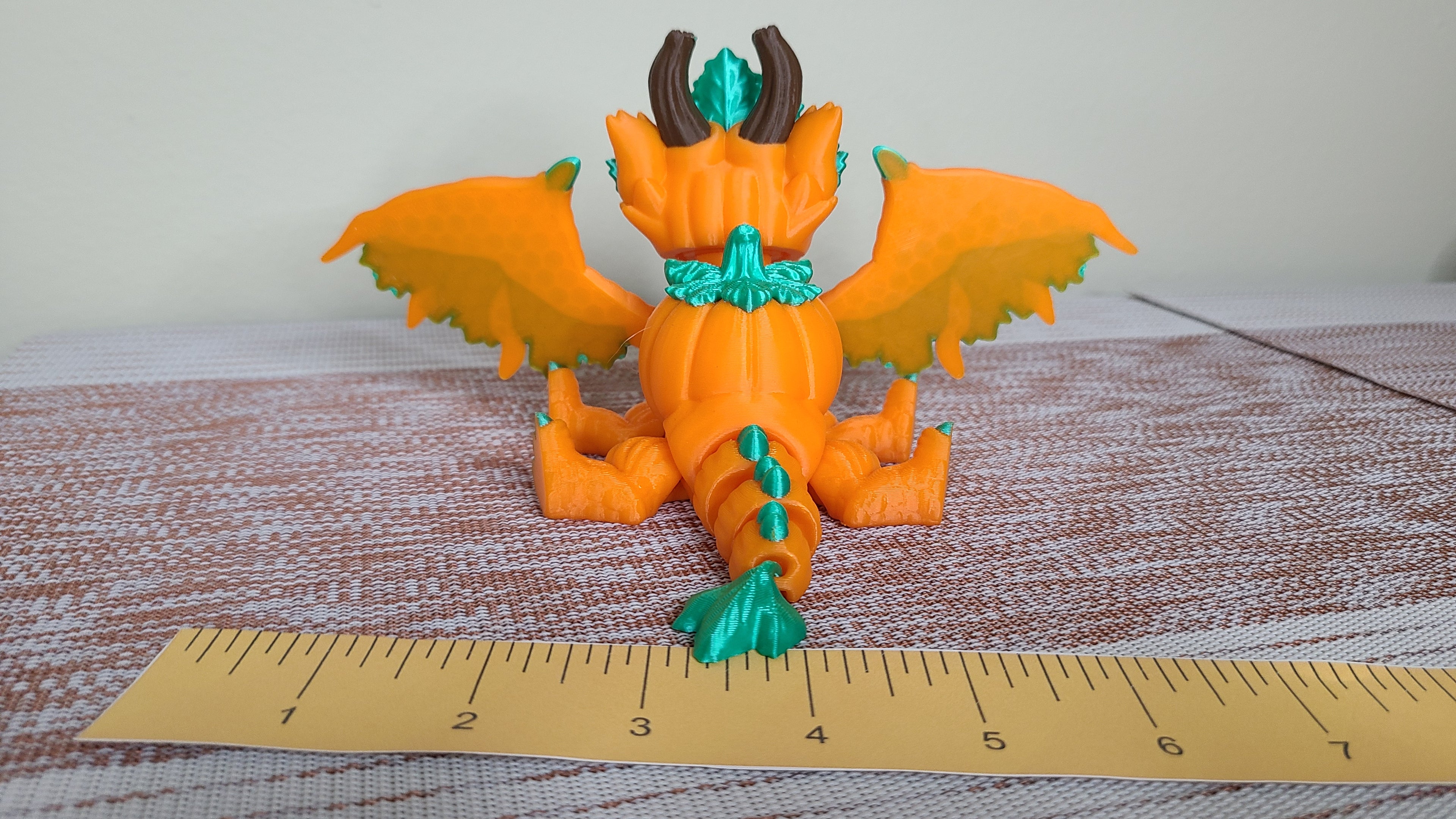 Articulated Pumpkin Dragon. Halloween collection. Personalized gift.