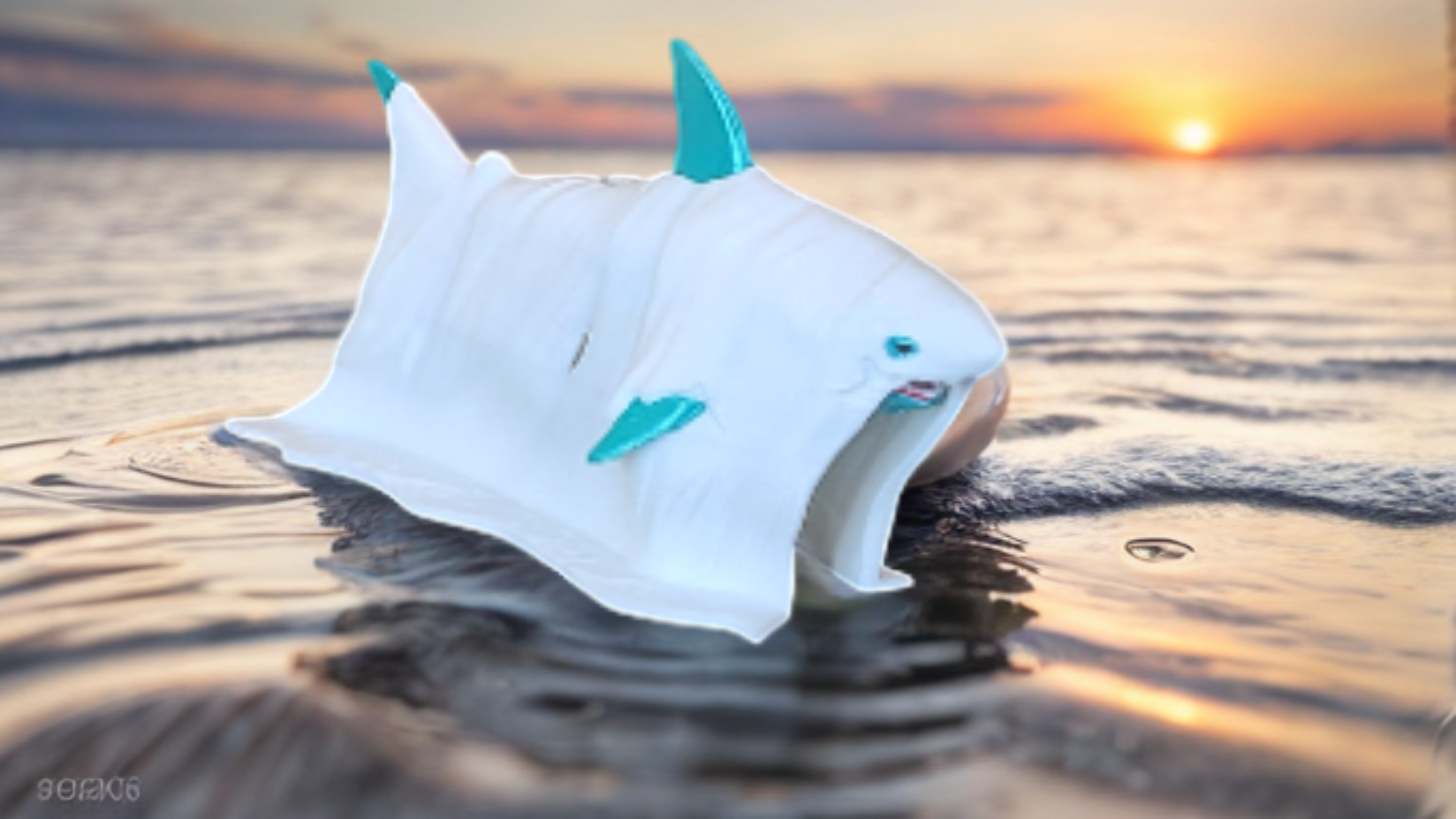 Whimsical Ghost-Shark Figurine - Unique 3D Crafted Design - Halloween Meets Underwater Decor - Spooky Nautical Accessory