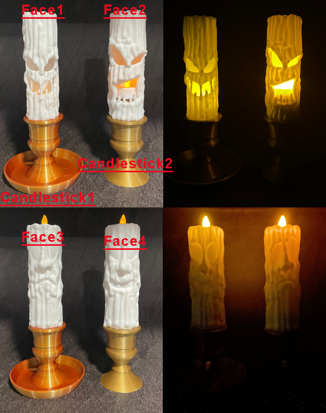 Creepy Candles - LED-Lit Eerie Elegance. Halloween collection. Personalized gift.