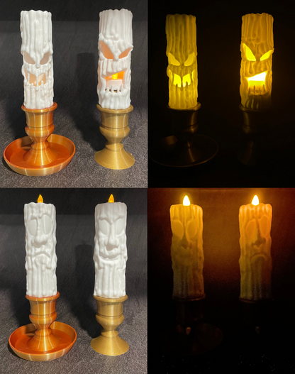 Creepy Candles - LED-Lit Eerie Elegance. Halloween collection. Personalized gift.