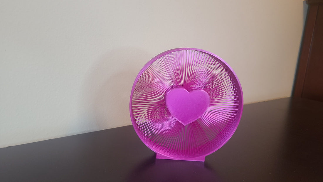 Purple Heart Figurine, Heart Sculpture, Heart Decor, Anniversary Gift For Couple, Engagement Desk Art, Radiant Heart, 3D Printed Heart