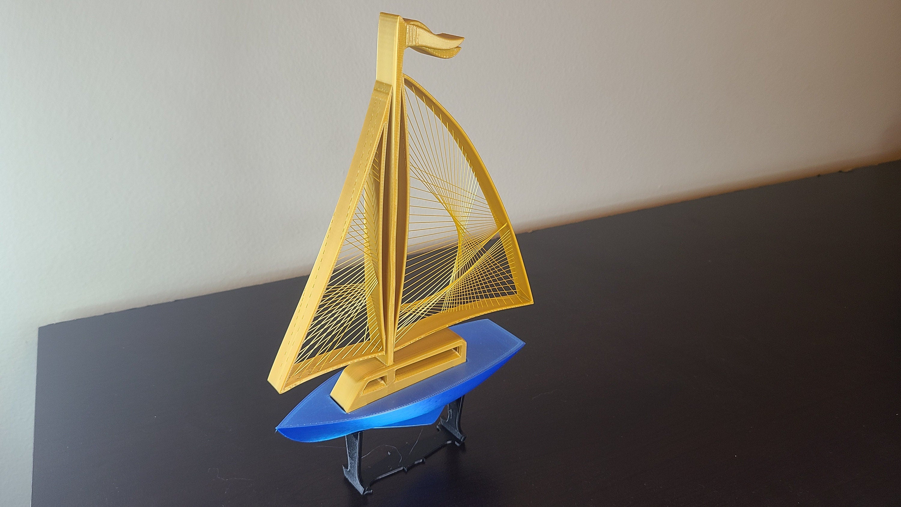 3D Printed Artistic Sailboat Figurine, Boat Sculpture, Boat Collectible, Sailboat Toy, Nautical Nursery Decor, Coastal Gift, Nursery Decor