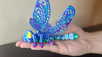 Dragonfly Toy, Articulated Dragonfly, Dragonfly Figurine, Kids Room Toy, Dragonfly Sculpture, 3D Printed Dragonfly, Cute Kids Dragonfly