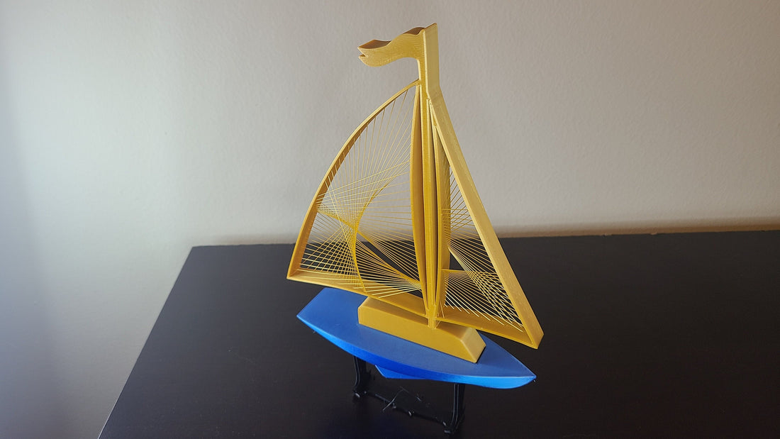 3D Printed Artistic Sailboat Figurine, Boat Sculpture, Boat Collectible, Sailboat Toy, Nautical Nursery Decor, Coastal Gift, Nursery Decor